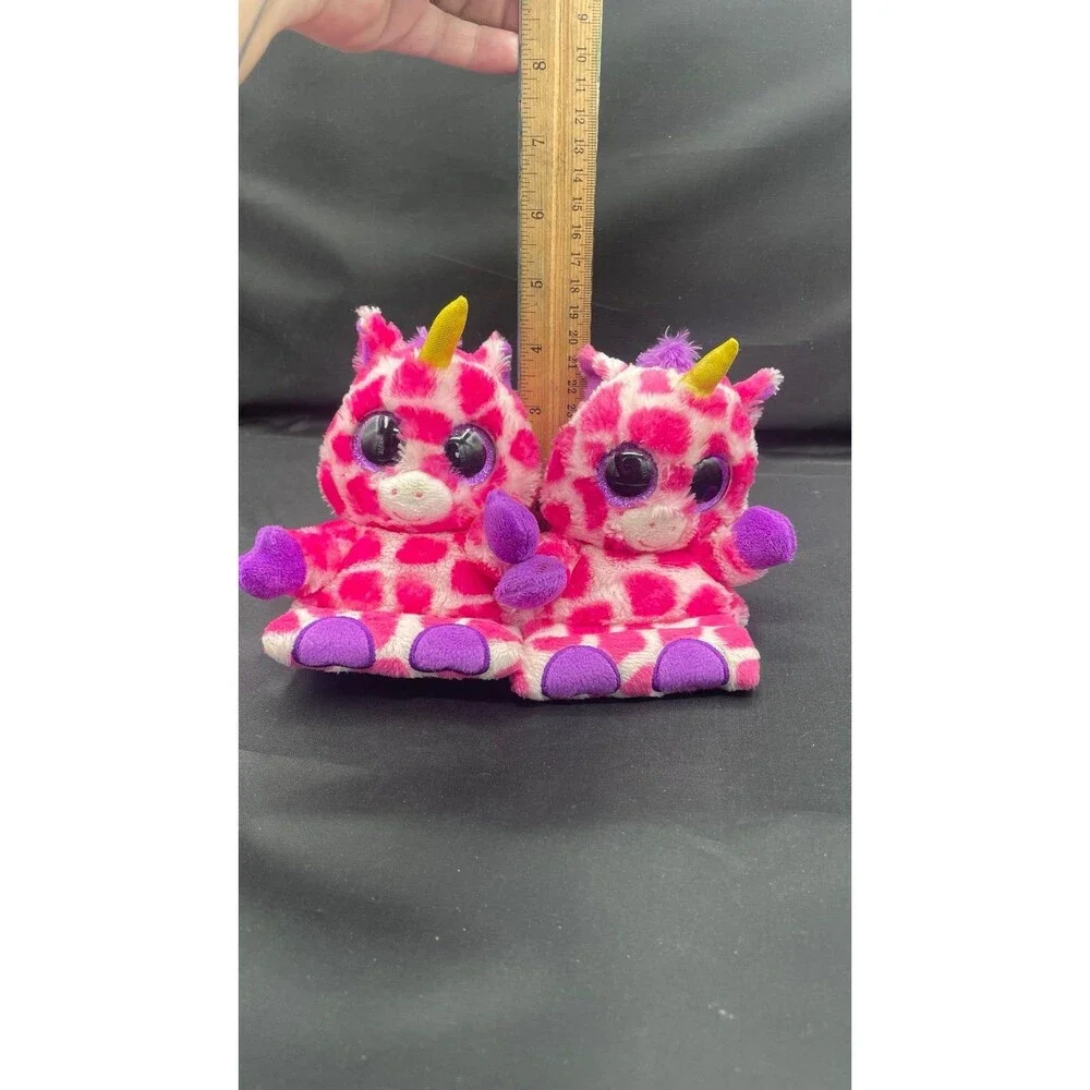 2 Ty Beanie Boos Peek-A-Boos Uni the Pink Unicorn Phone Holders Plush Twins